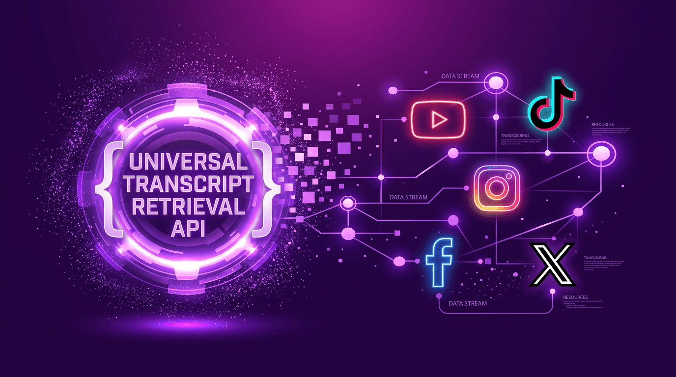 Universal Transcript Retrieval API hero illustration