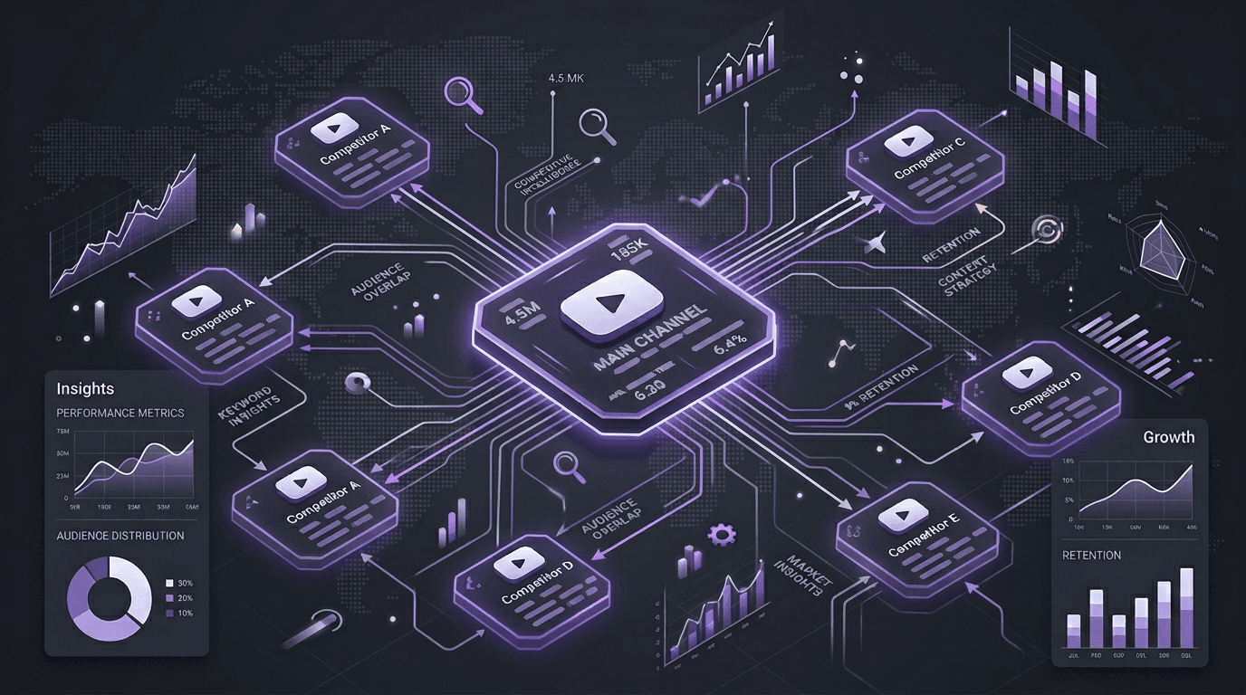 YouTube Channel Strategy Advisor showing competitive battlefield map with strategy cards