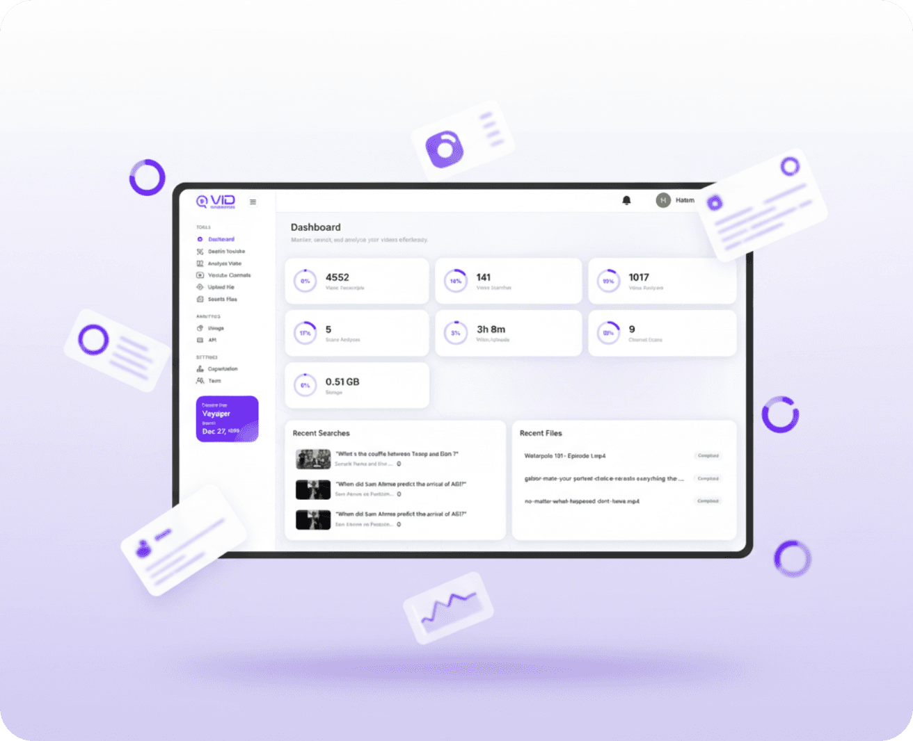 VidNavigator interface with AI video search